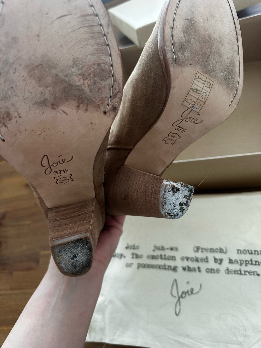 Joie Taupe Suede Wrap Ankle Booties - Picture 3 of 12